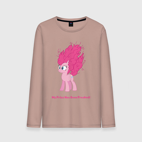 Мужской лонгслив Пинки Пай с гривой дыбом / Пыльно-розовый – фото 1