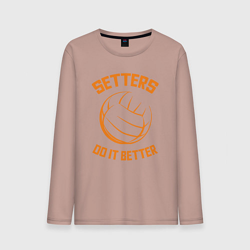 Мужской лонгслив Setters do it better / Пыльно-розовый – фото 1