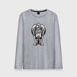 Мужской лонгслив Носорог стильный анфас