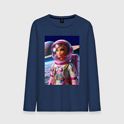 Лонгслив хлопковый мужской Барби - крутой космонавт, цвет: тёмно-синий