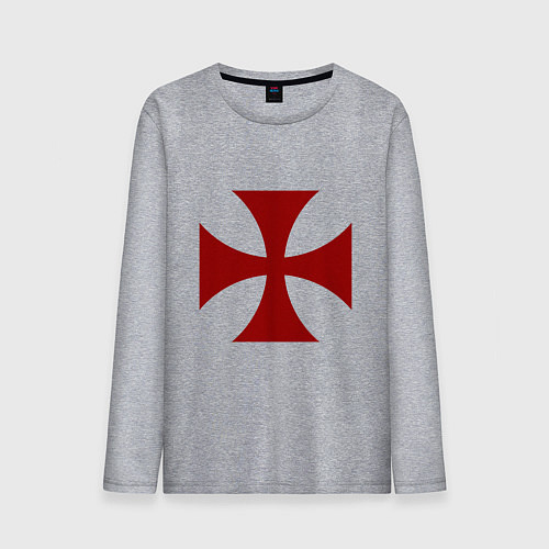 Мужской лонгслив Крест рыцарей тамплиеров / Меланж – фото 1
