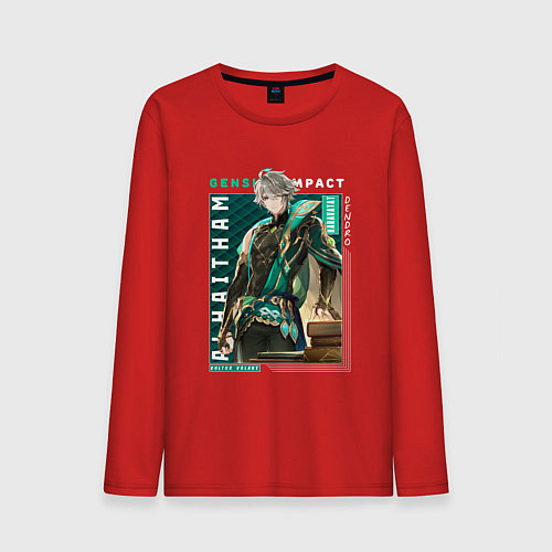 Мужской лонгслив Аль-Хайтам из геншина / Красный – фото 1