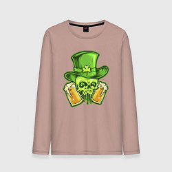 Лонгслив хлопковый мужской Ирландское пиво, цвет: пыльно-розовый