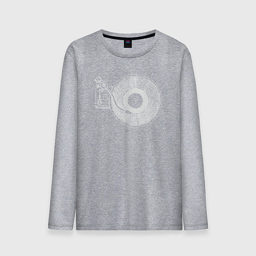 Мужской лонгслив Music vinyl / Меланж – фото 1