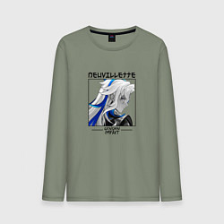 Лонгслив хлопковый мужской Нёвиллет в квадрате, цвет: авокадо