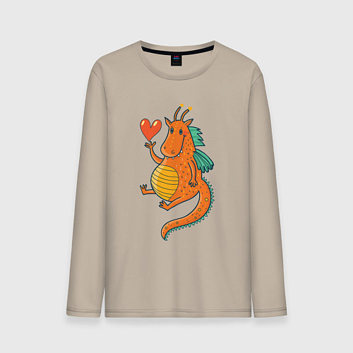 Мужской лонгслив Дракошечка / Миндальный – фото 1