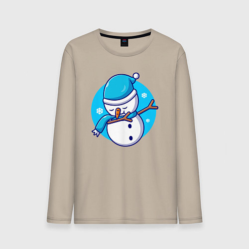 Мужской лонгслив Dab snowman / Миндальный – фото 1