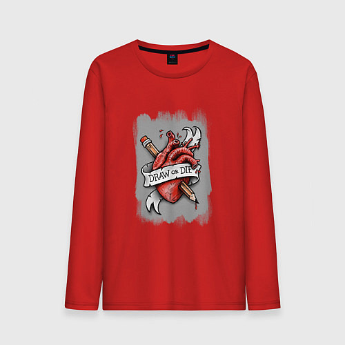 Мужской лонгслив Рисуй или не рисуй / Красный – фото 1
