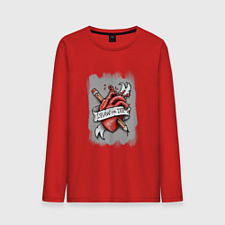 Лонгслив хлопковый мужской Рисуй или не рисуй, цвет: красный