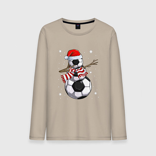 Мужской лонгслив Soccer snowman / Миндальный – фото 1