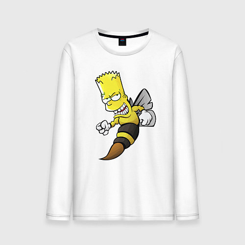 Мужской лонгслив Барт Симпсон шершень - перевоплощение / Белый – фото 1