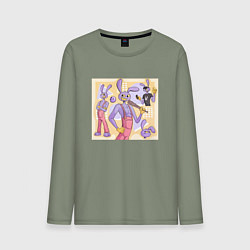 Лонгслив хлопковый мужской Джекс Удивительный цифровой цирк, цвет: авокадо