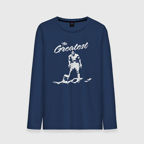 Мужской лонгслив Величайший Мухаммед Али / Тёмно-синий – фото 1