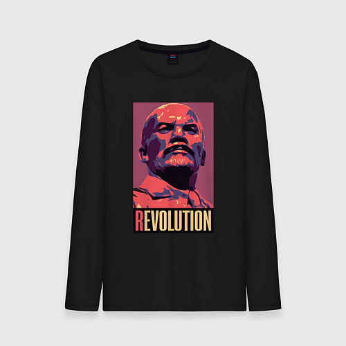 Мужской лонгслив Lenin revolution / Черный – фото 1