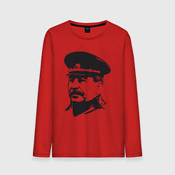 Лонгслив хлопковый мужской Сталин в фуражке, цвет: красный
