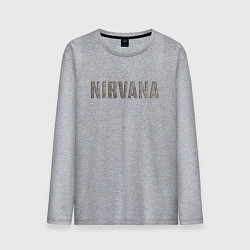 Лонгслив хлопковый мужской Nirvana grunge text, цвет: меланж