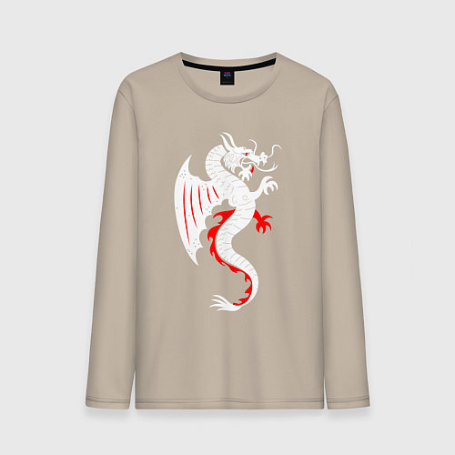 Мужской лонгслив Японский дракон art / Миндальный – фото 1