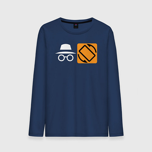 Мужской лонгслив Иконки с намеком / Тёмно-синий – фото 1