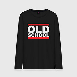 Лонгслив хлопковый мужской Old school - experience, цвет: черный