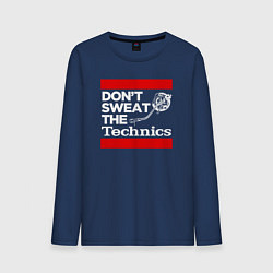 Лонгслив хлопковый мужской Dont sweat the Technics, цвет: тёмно-синий