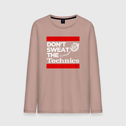 Лонгслив хлопковый мужской Dont sweat the Technics, цвет: пыльно-розовый