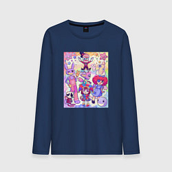 Лонгслив хлопковый мужской The amazing digital circus together, цвет: тёмно-синий