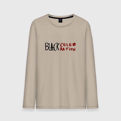 Мужской лонгслив Depeche Mode - Black Celebration font / Миндальный – фото 1