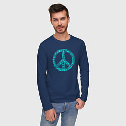 Лонгслив хлопковый мужской Peace life, цвет: тёмно-синий — фото 2