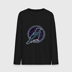 Мужской лонгслив Ворон черный