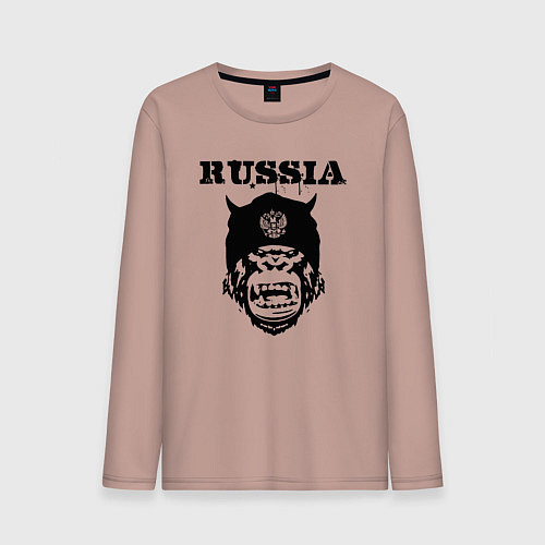 Мужской лонгслив Russian gorilla / Пыльно-розовый – фото 1