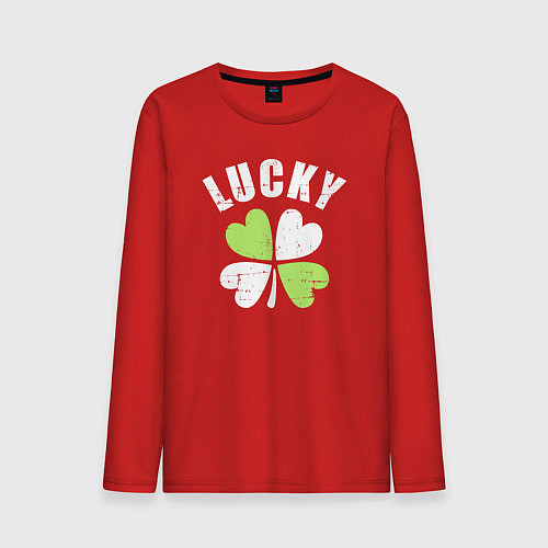 Мужской лонгслив Lucky day / Красный – фото 1