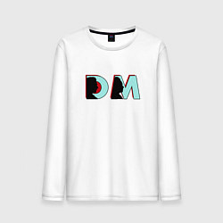 Лонгслив хлопковый мужской Depeche Mode - DM logo, цвет: белый