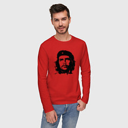 Лонгслив хлопковый мужской Портрет Че Гевары, цвет: красный — фото 2