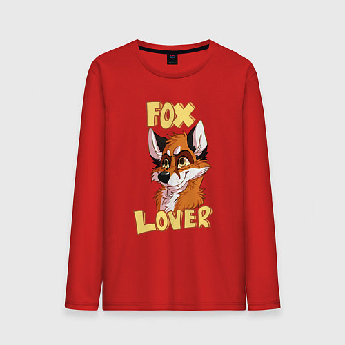 Мужской лонгслив Любитель лис / Красный – фото 1