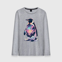 Мужской лонгслив Пингвин с космосом