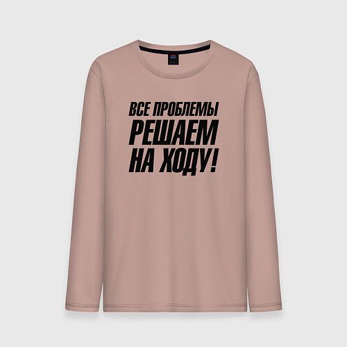 Мужской лонгслив Все проблемы решаем на ходу / Пыльно-розовый – фото 1