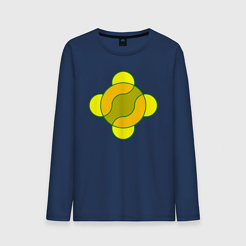 Мужской лонгслив Игра окружностей / Тёмно-синий – фото 1