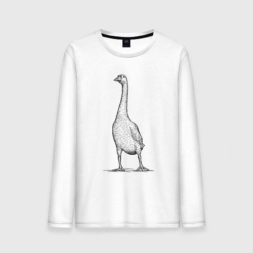 Мужской лонгслив Гусь высокий / Белый – фото 1