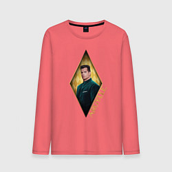 Лонгслив хлопковый мужской Генри Кавилл Аргайл, цвет: коралловый