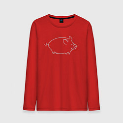 Лонгслив хлопковый мужской Пига, цвет: красный