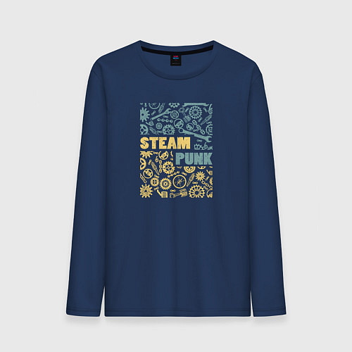 Мужской лонгслив Технологии стимпанк / Тёмно-синий – фото 1