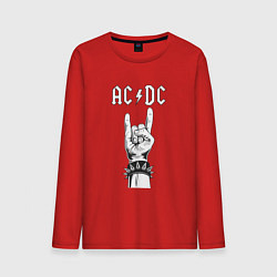 Лонгслив хлопковый мужской RnR AC DC, цвет: красный