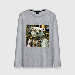 Мужской лонгслив Северный медведь воин в очках в стиле стимпанк