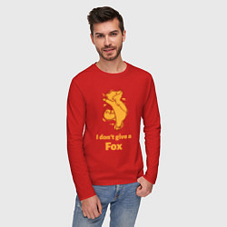 Лонгслив хлопковый мужской I dont give a fox, цвет: красный — фото 2