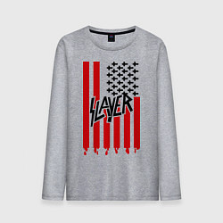 Лонгслив хлопковый мужской Slayer Flag, цвет: меланж