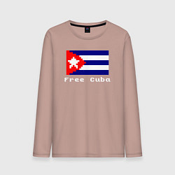 Лонгслив хлопковый мужской Free Cuba, цвет: пыльно-розовый