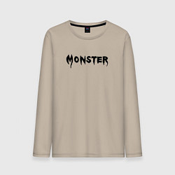 Лонгслив хлопковый мужской Monster black, цвет: миндальный