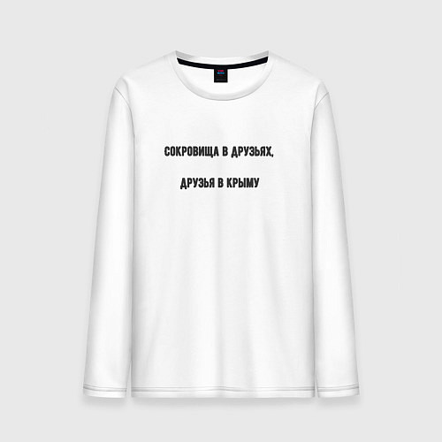 Мужской лонгслив Сокровища в друзьях / Белый – фото 1