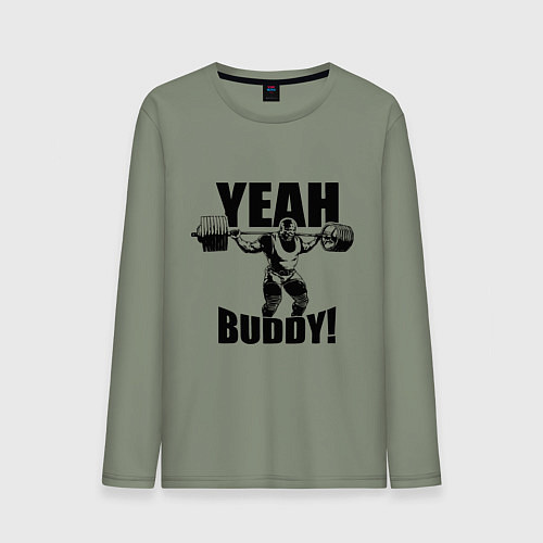 Мужской лонгслив Ronnie Coleman - yeah buddy / Авокадо – фото 1