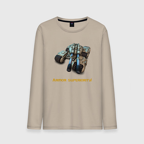 Мужской лонгслив Танк Мамонт ГСБ / Миндальный – фото 1